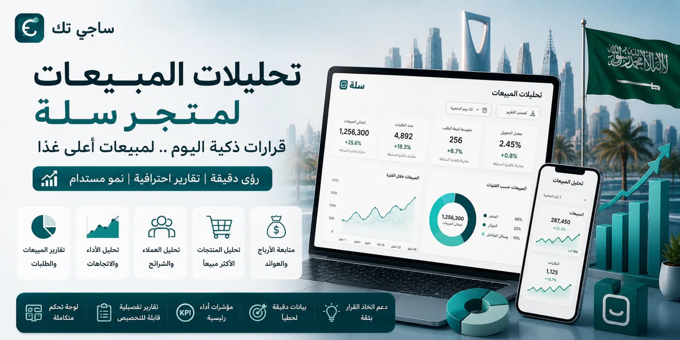 تحليلات المبيعات لمتجر سلة: مؤشرات أساسية لنمو أعمالك في السعودية 2025-2026
